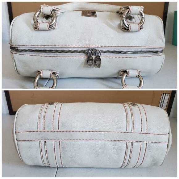 MCM white Rolled Leather Boston Bag - Picture 10 of 14